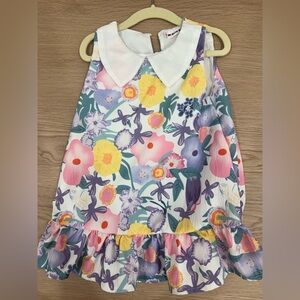 Floral Sleeveless Dress with Peter Pan Collar